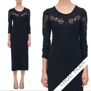 ✨HP!✨NWT Rebecca Taylor Black Lace Midi Dress